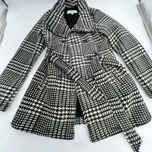 Sebby Jackets & Blazers - Sebby Houndstooth Peacoat With Belt Size Small